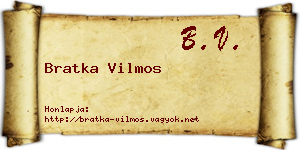 Bratka Vilmos névjegykártya